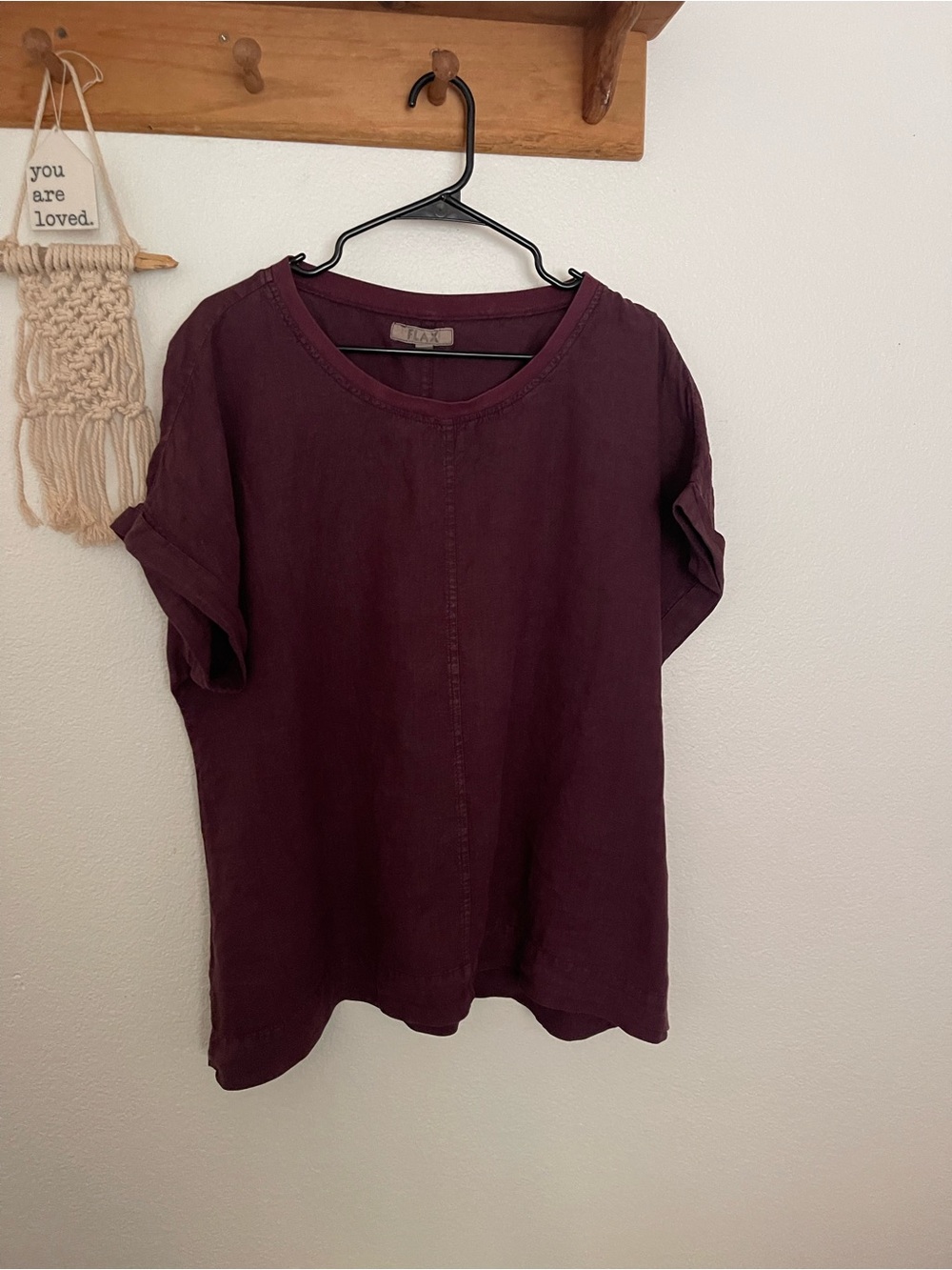 FLAX Linen Top in Plum